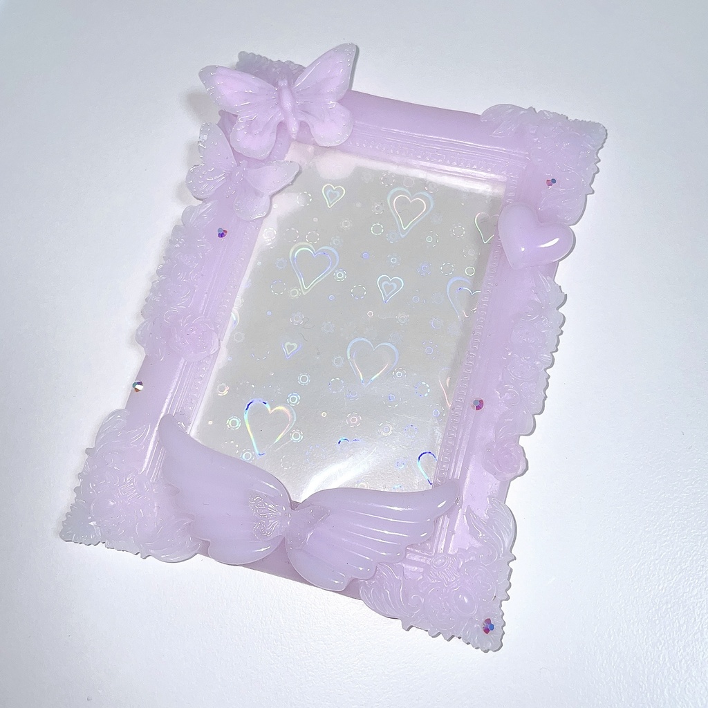 額縁トレカケース   🤍ホワイトピンク🎀