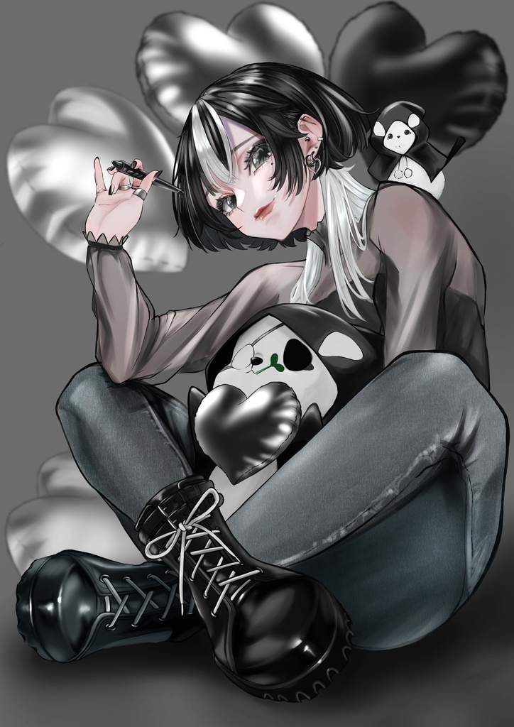 活動2周年イラストステッカー