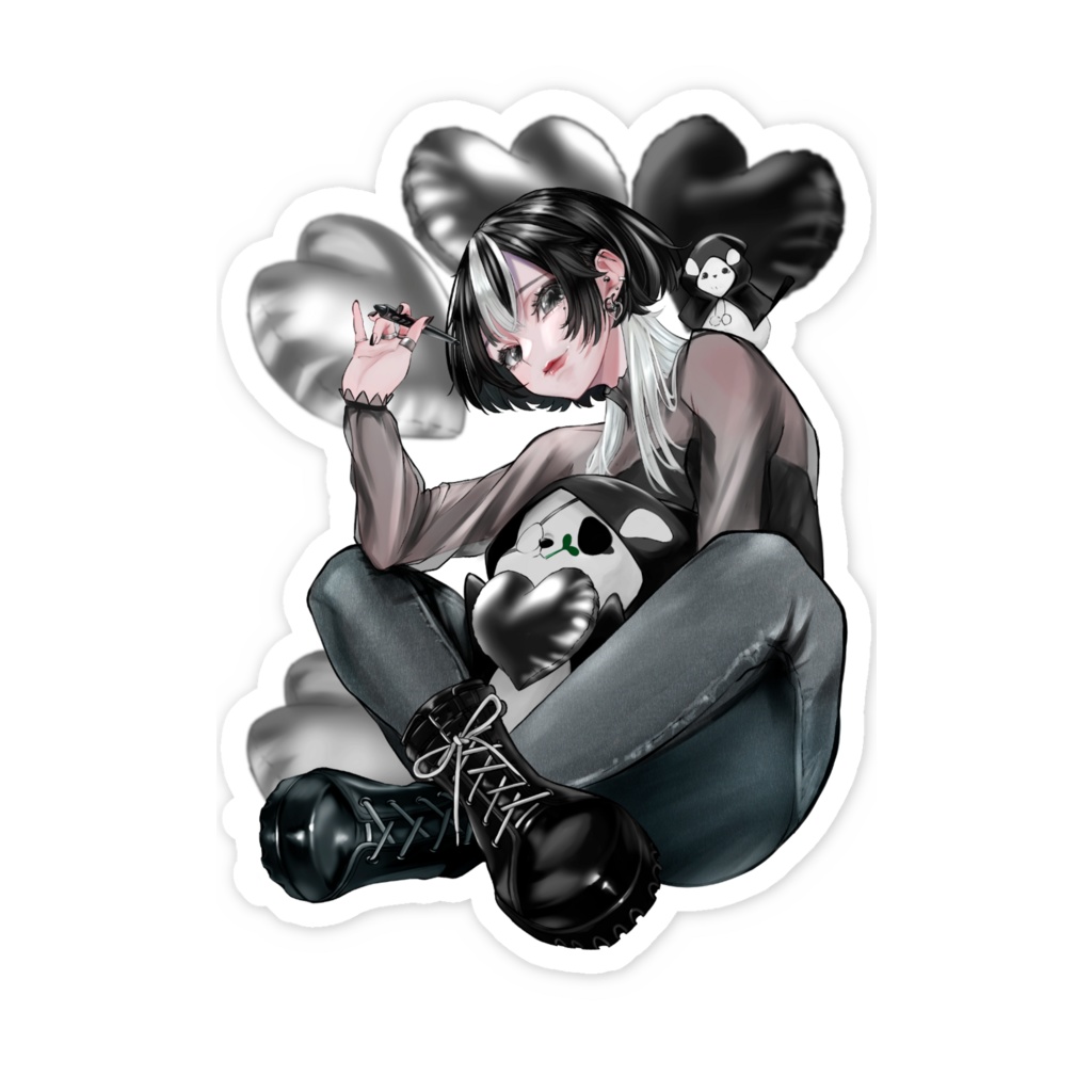 活動2周年イラストステッカー