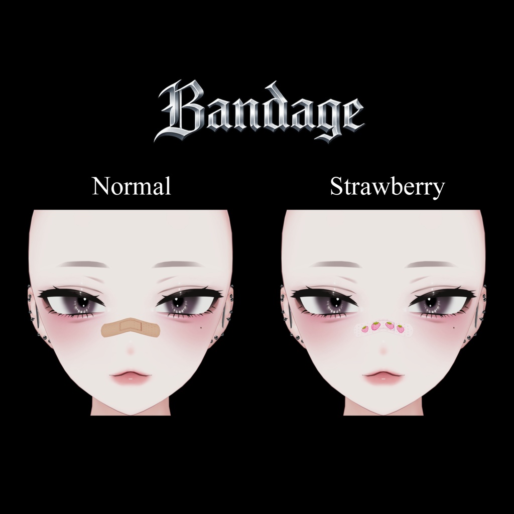 Shinra|Makeup Texture|𝒃𝒐𝒐-𝒃𝒐𝒐 𝑺𝒊𝒄𝒌 𝑮𝒊𝒓𝒍 𝒎𝒂𝒌𝒆【傷あり/傷なしメイクテクスチャ・ばんそうこうメッシュ付き】