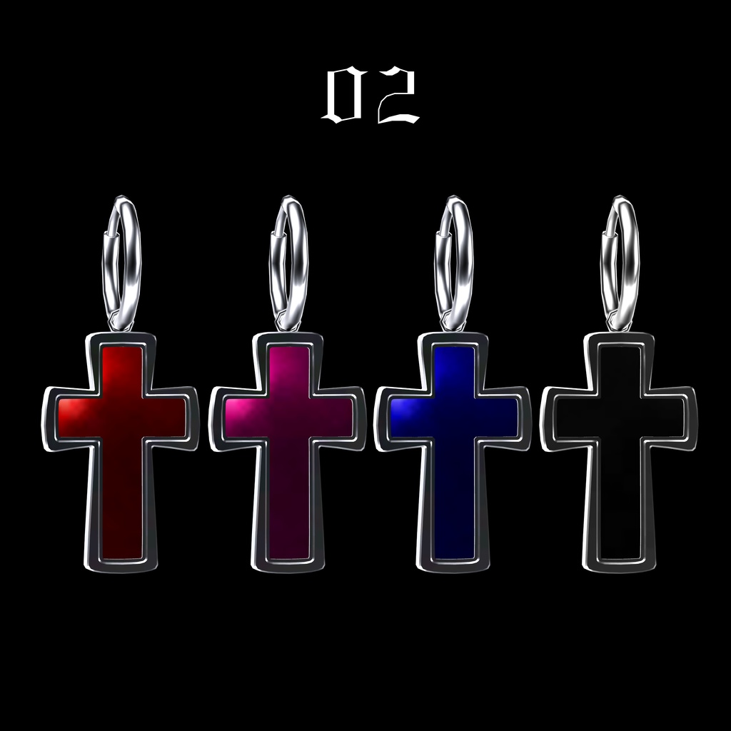 【VRC想定】十字架ピアス2種 / Cross Earrings 2set