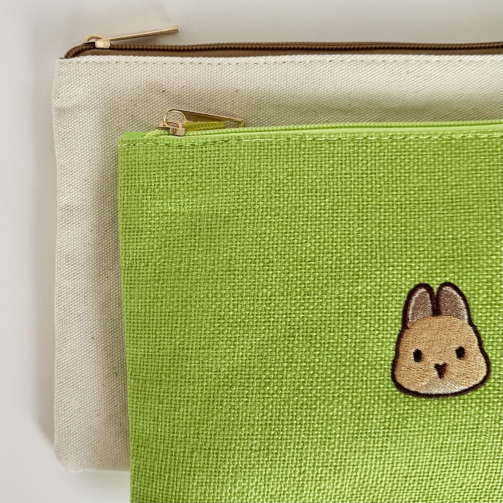 うさぎのうい 刺繍ポーチ グリーン