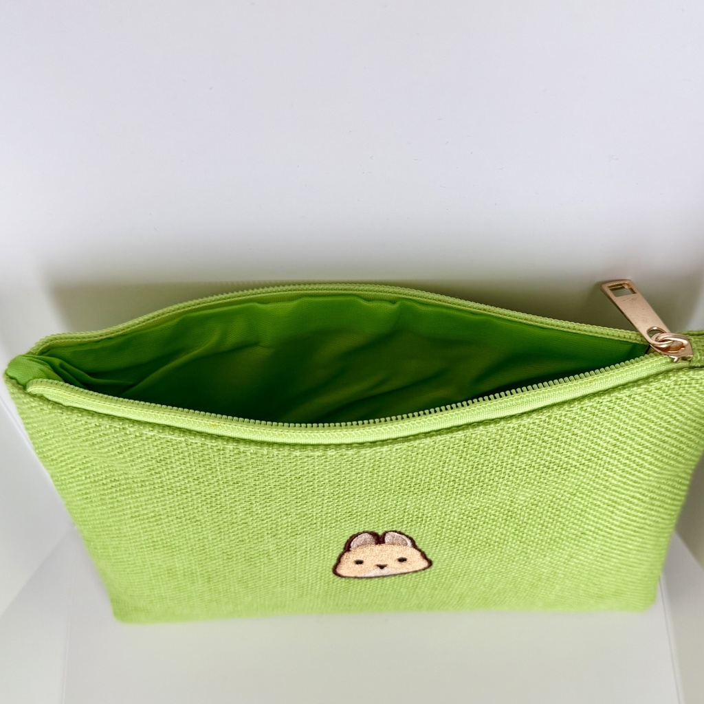 うさぎのうい 刺繍ポーチ グリーン