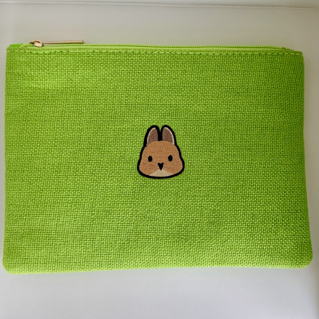 うさぎのうい 刺繍ポーチ グリーン