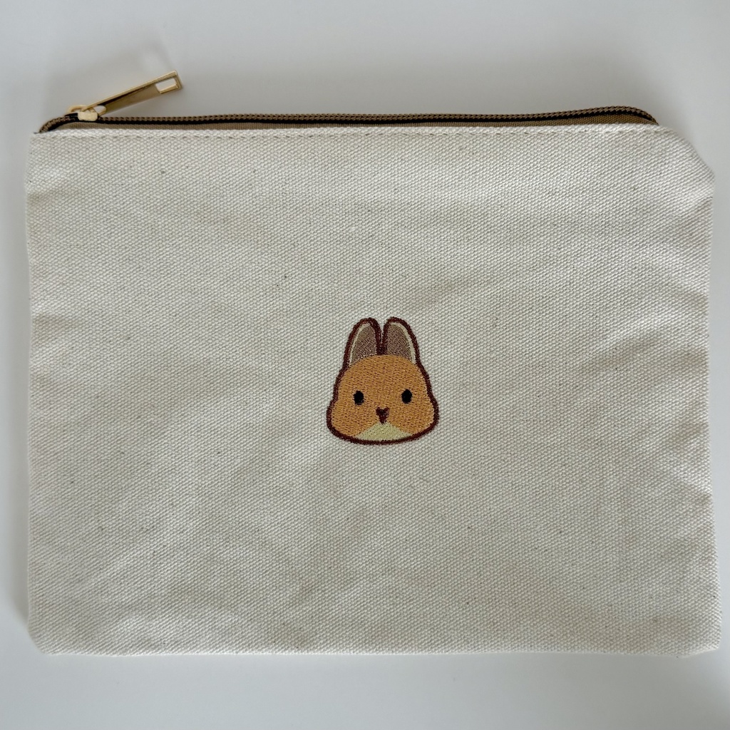 うさぎのうい 刺繍ポーチ ホワイト