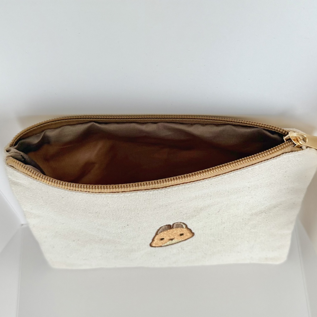 うさぎのうい 刺繍ポーチ ホワイト