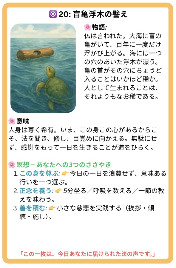 ダルマのささやき — 仏教たとえカード36|マインドフルネス・瞑想・智慧・ヒーリングのオラクルカード