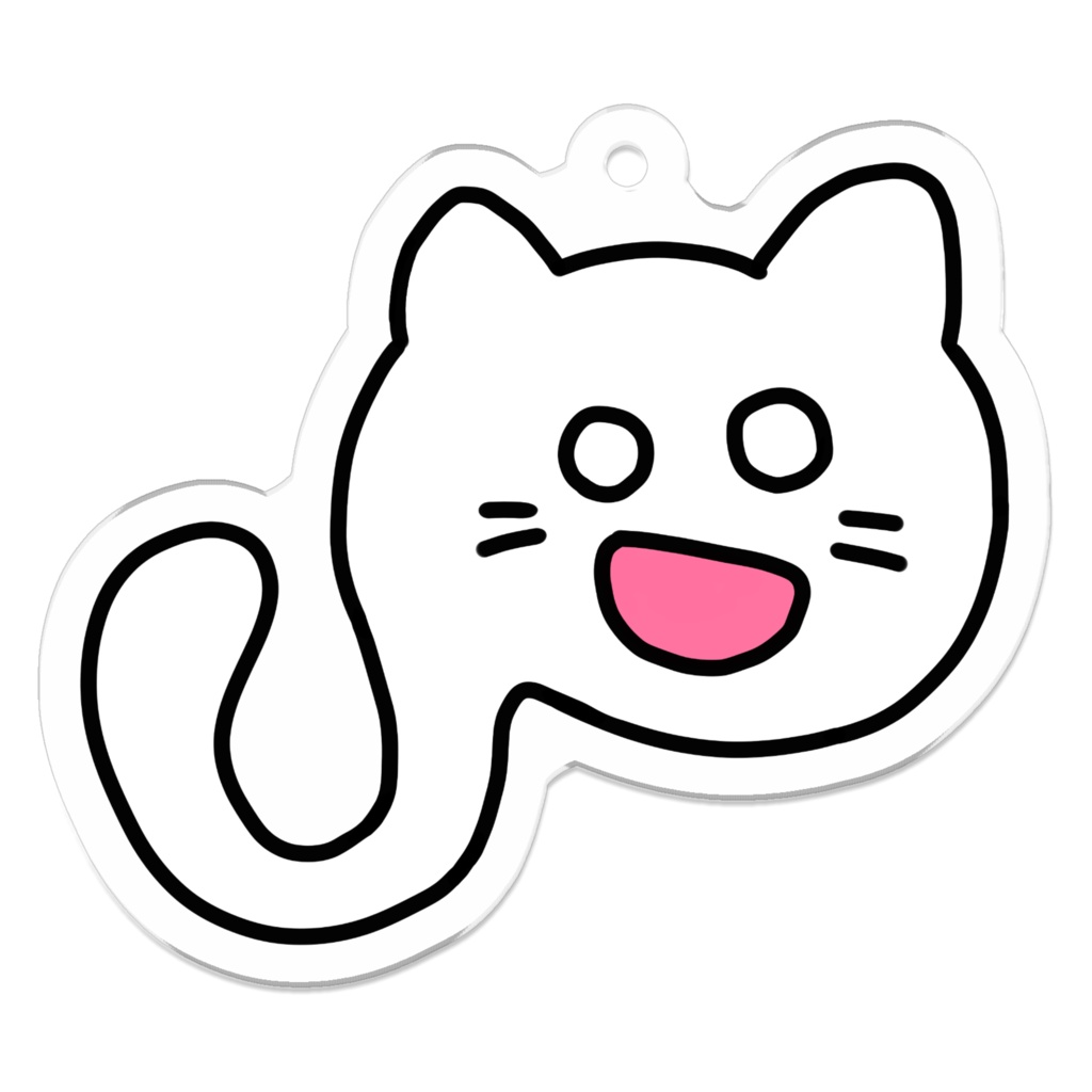 つきねこ 白いけど汚さないでねアクキー
