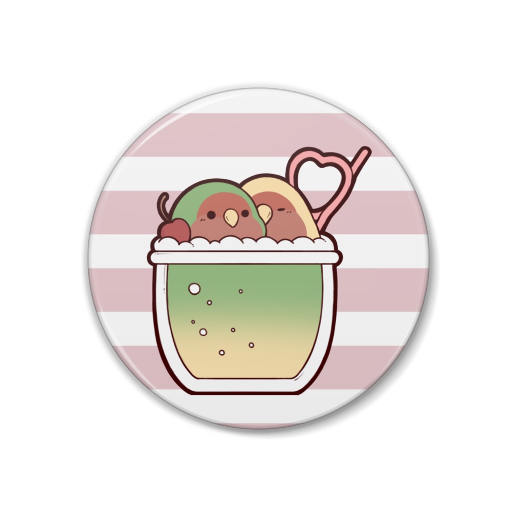 コザクラメロンソーダフロート　缶バッジ