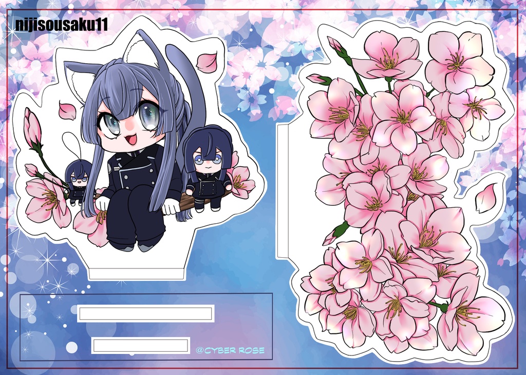 ふつにゃしさん フレーム付きアクリルスタンド【夜桜】