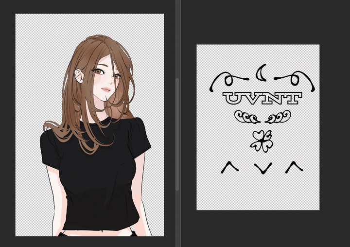 Webtoon/Manga/Illustration Apparel Print Design Pack Vol.1 / インディーブランド風 衣装プリント素材集