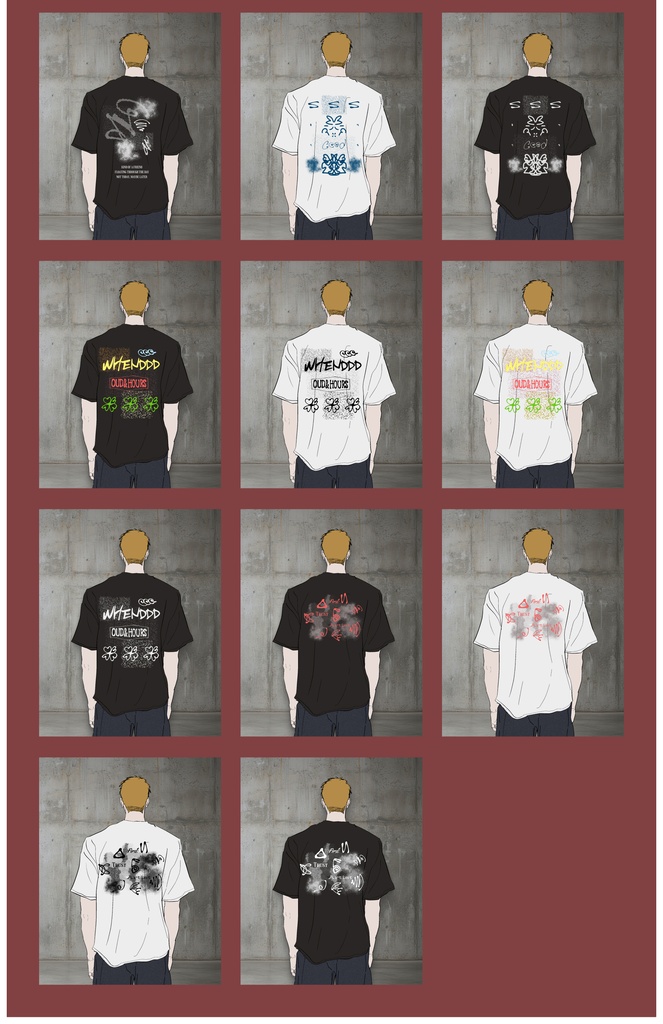 Webtoon/Manga/Illustration Apparel Print Design Pack Vol.1 / インディーブランド風 衣装プリント素材集