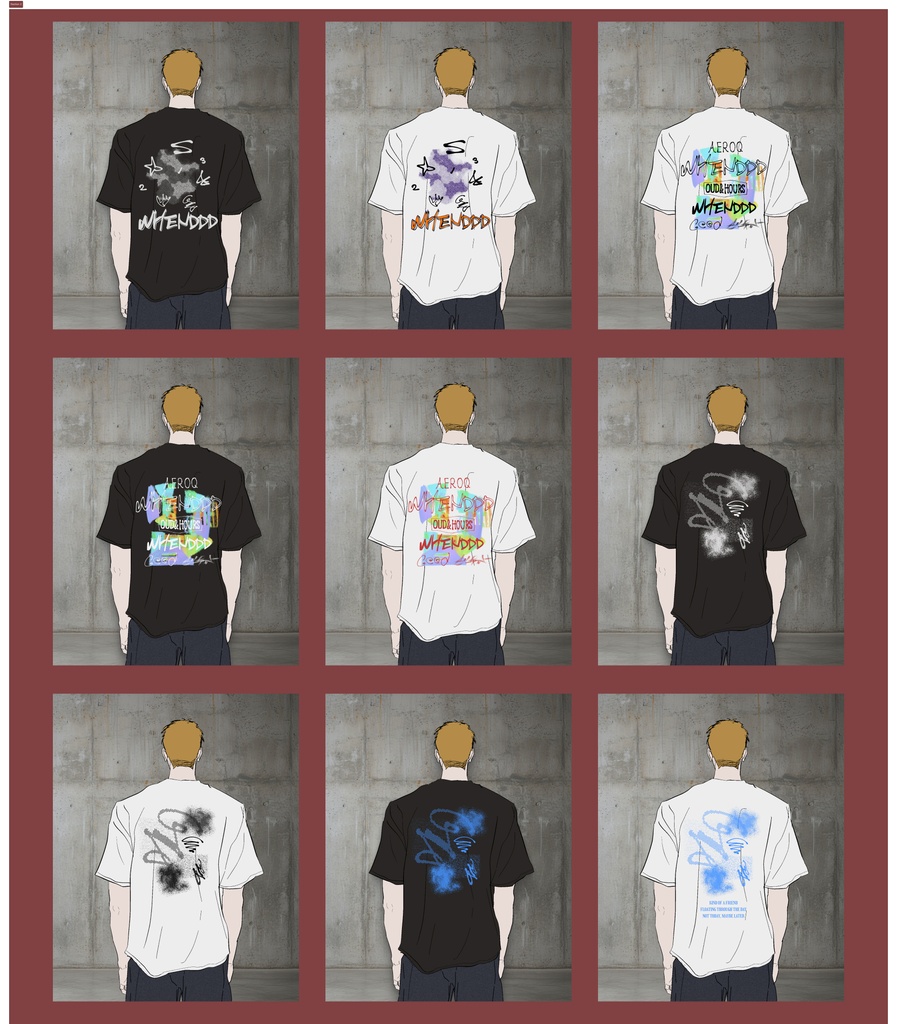 Webtoon/Manga/Illustration Apparel Print Design Pack Vol.1 / インディーブランド風 衣装プリント素材集