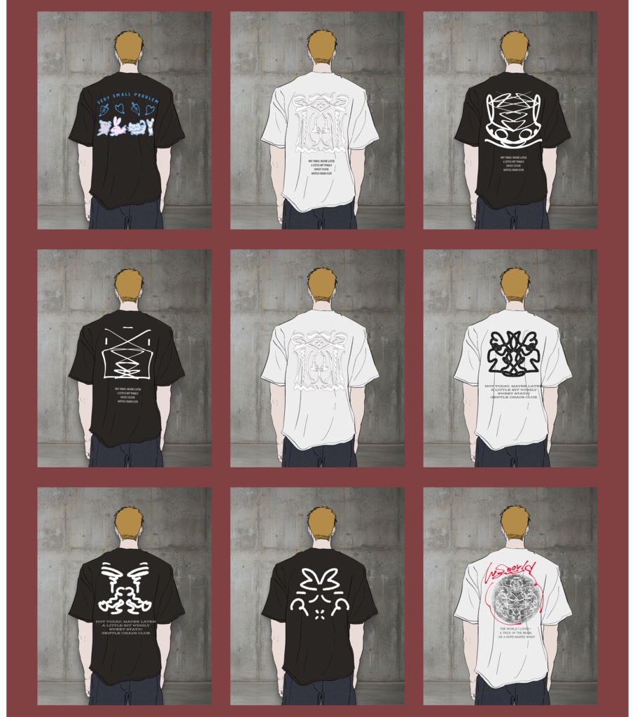 Webtoon/Manga/Illustration Apparel Print Design Pack Vol.1 / インディーブランド風 衣装プリント素材集