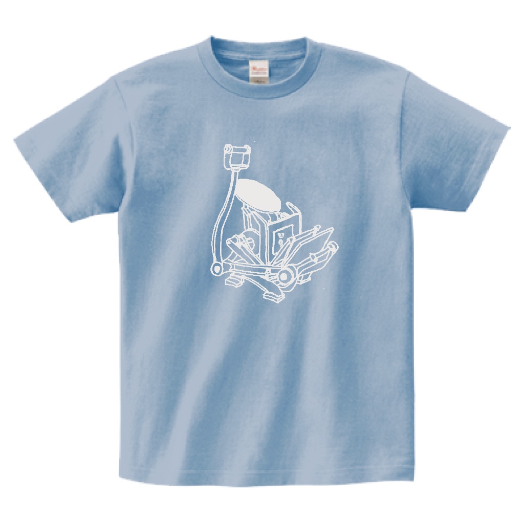 活版印刷機Tシャツ／アシッドブルー　サイズS