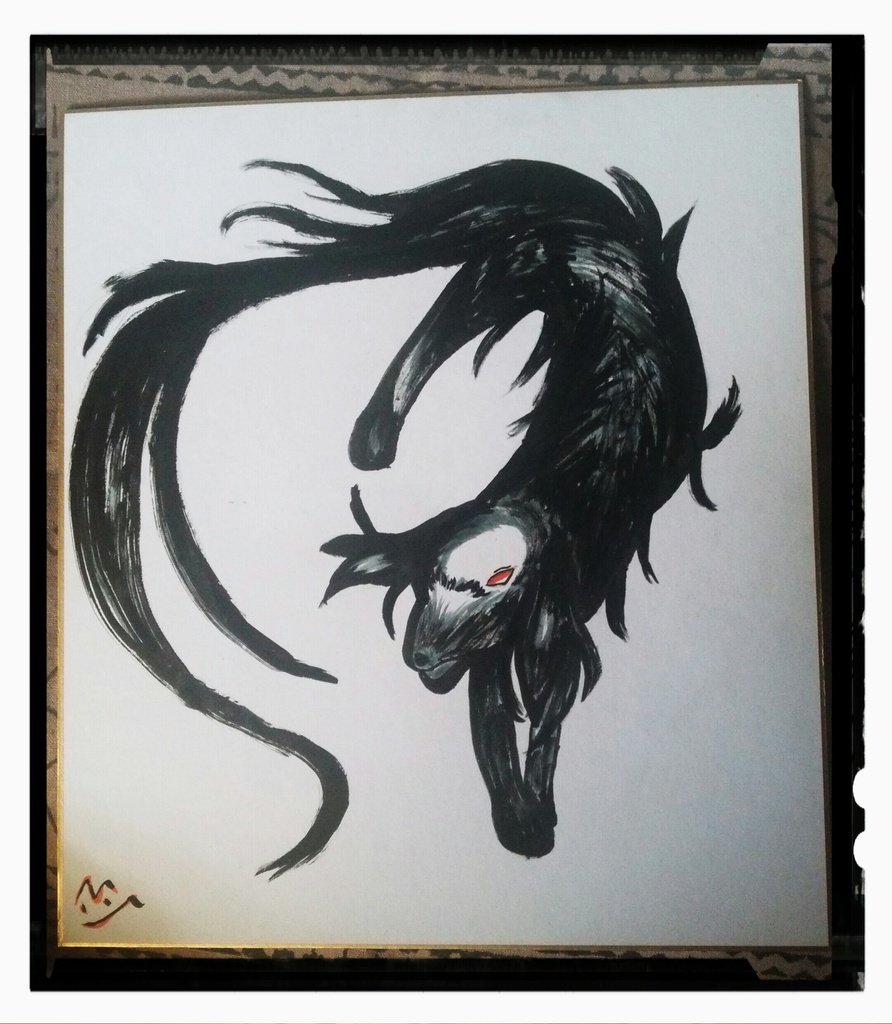 墨絵手描色紙（大）　魔法使いの嫁キャラクター色紙