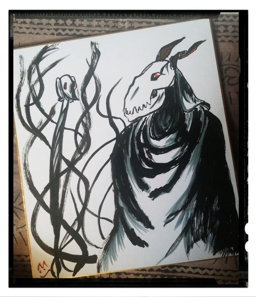 墨絵手描色紙(大) 魔法使いの嫁キャラクター色紙