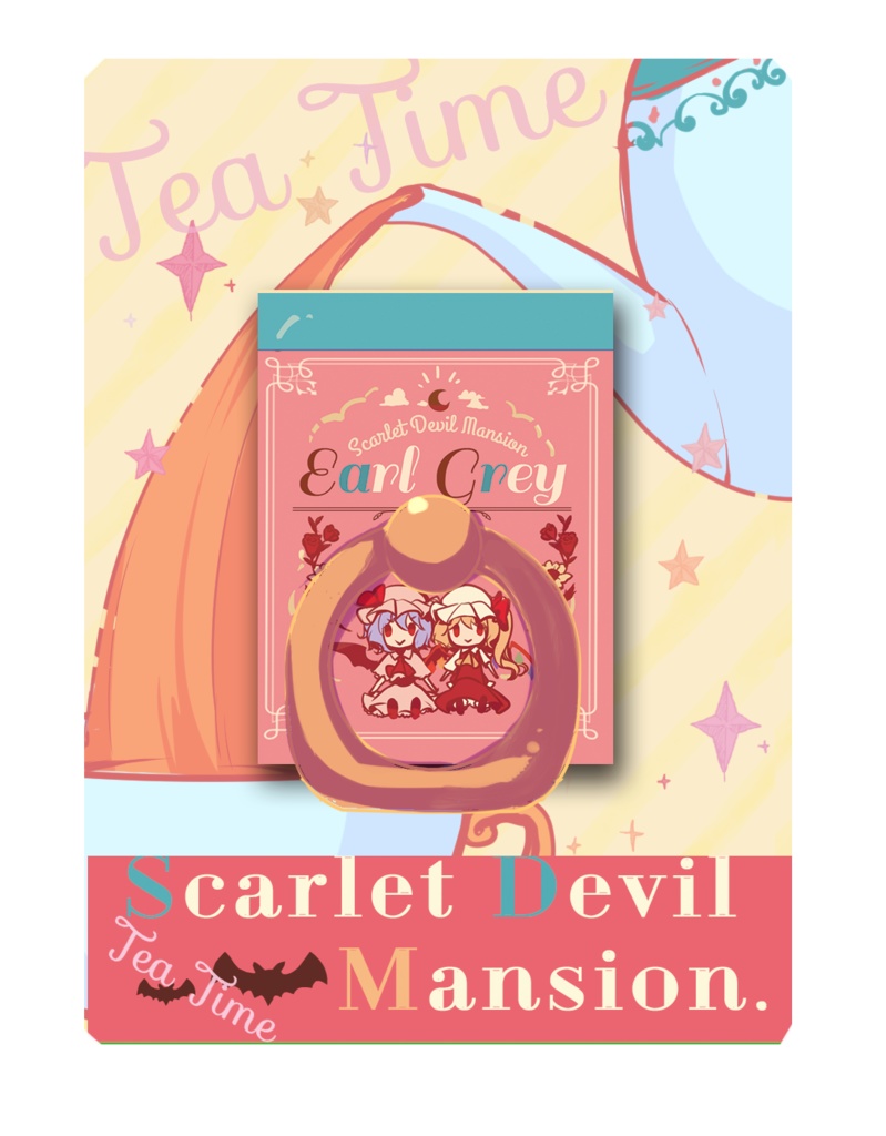 レミフラ紅茶缶風スマホリング【名華祭】