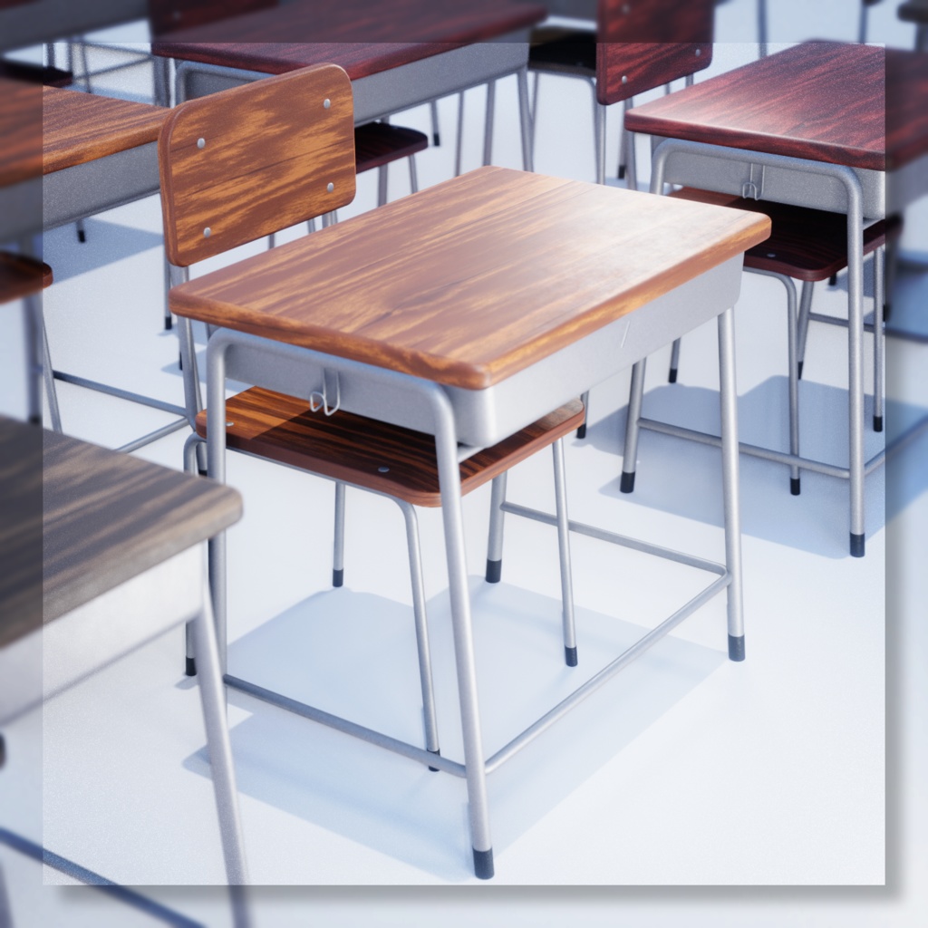 【無料版あり】SchoolDesk[001]【机・テーブル・デスク】