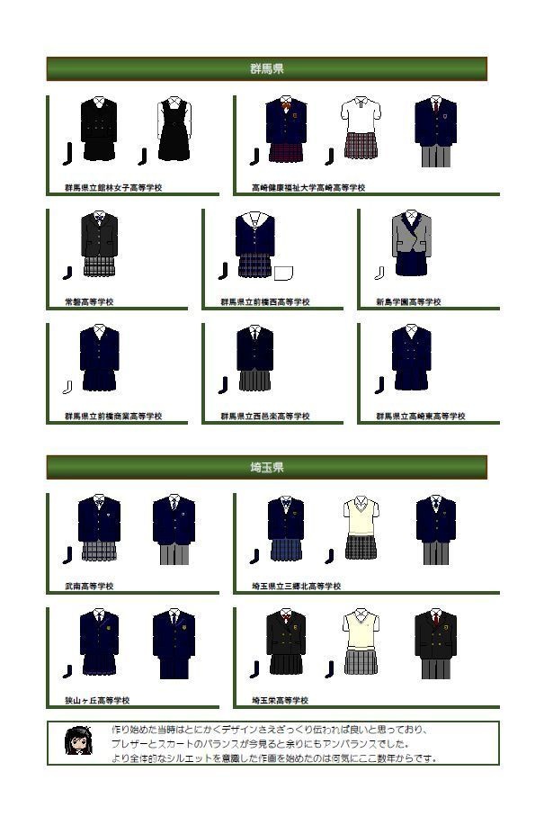 制服ドット絵図鑑01 Past work1