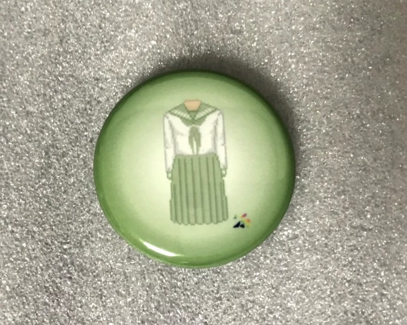 ドット絵いろんなせーらー缶バッジ(黄緑)25mm