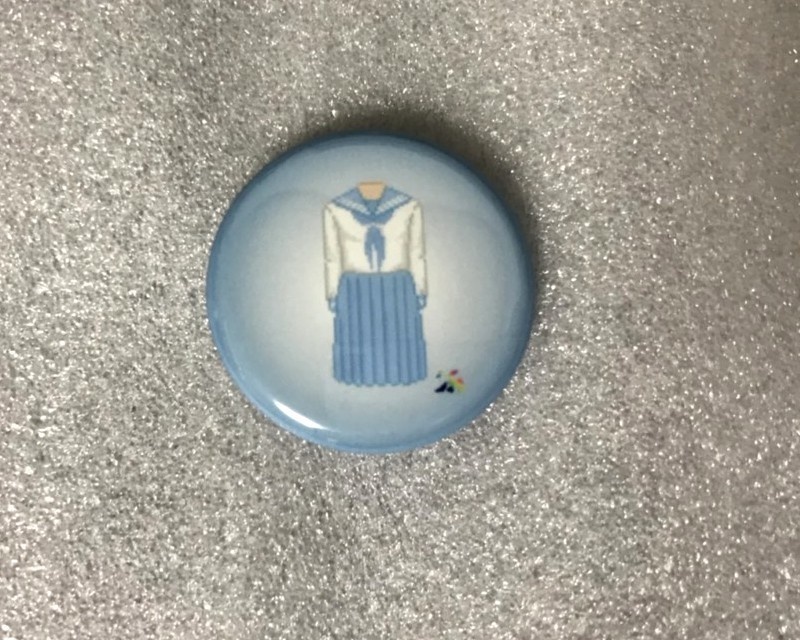 ドット絵いろんなせーらー缶バッジ(水色)25mm