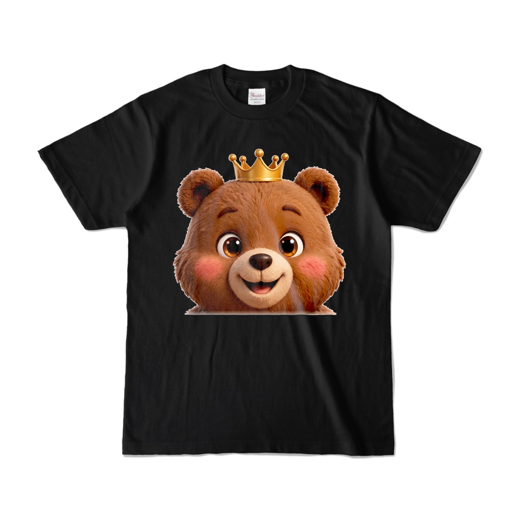 3Dクマ吉 カラーTシャツ|YouTube「クマ吉キングダム」公式グッズ 王冠クマの顔アッププリント