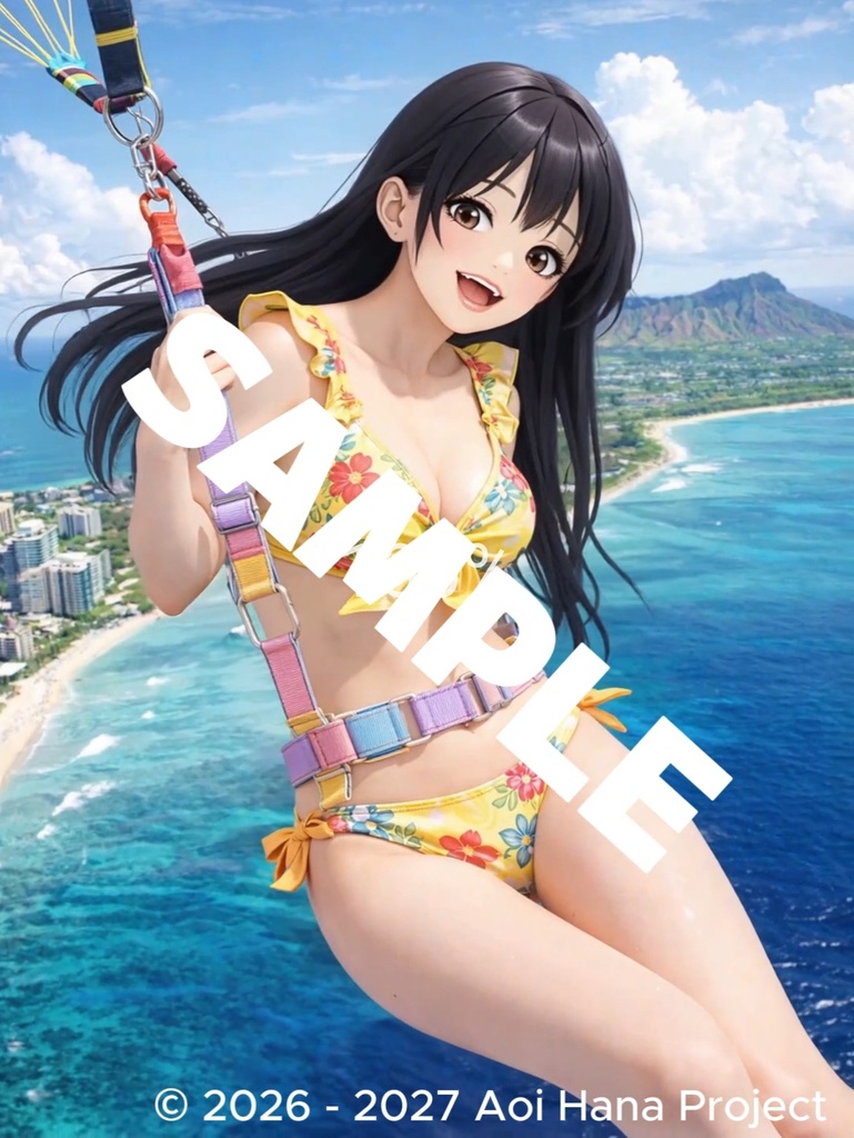 【AIフォトリアル・高精細AI動画】碧井咲「ハワイ・パラセーリングに挑戦編」