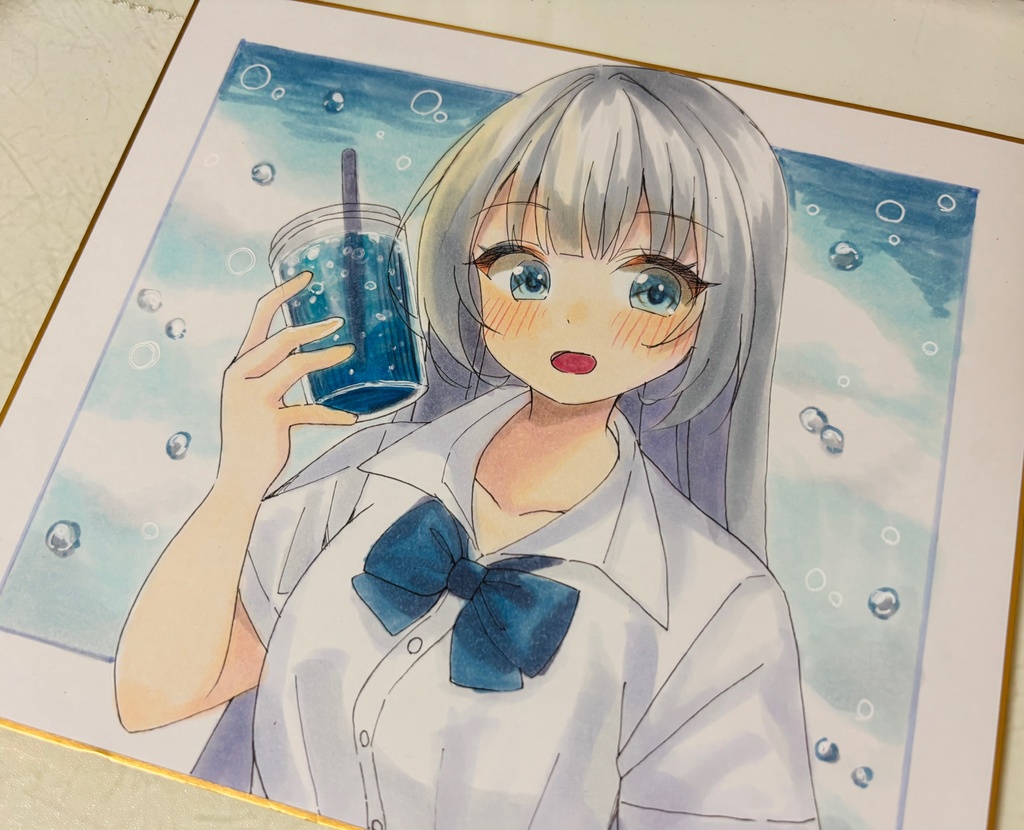オリジナル 女の子 直筆色紙