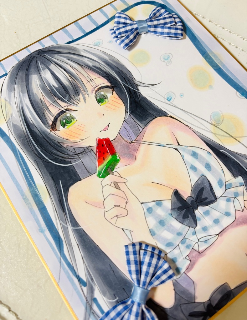 オリジナル 女の子 直筆色紙🍉