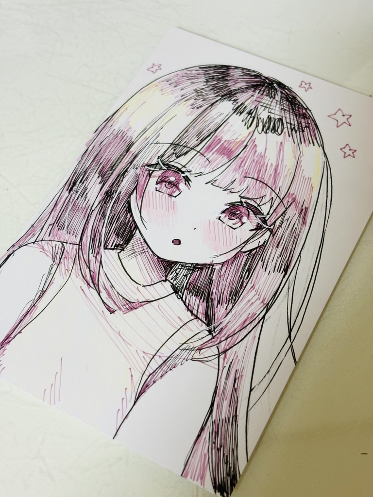 落描き ポストカード オリジナル 女の子