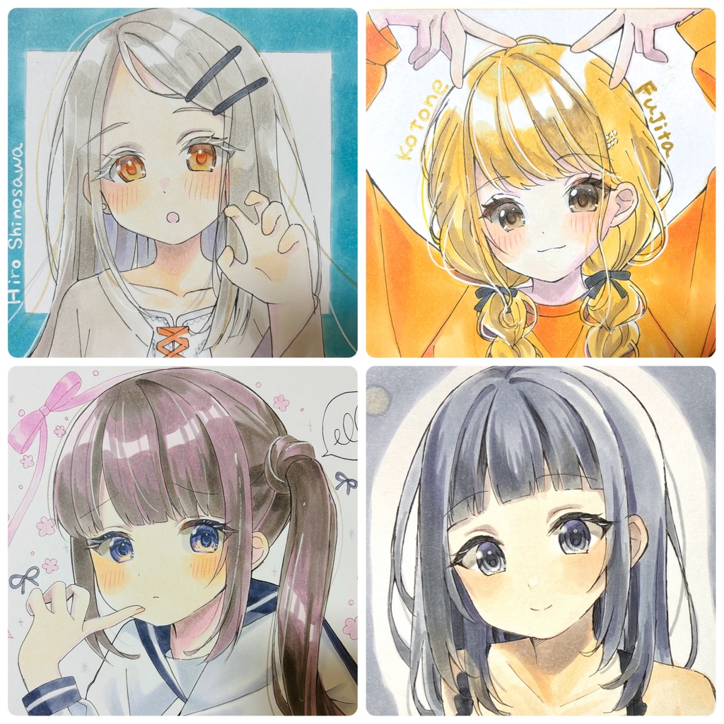 イラストオーダー 直筆色紙