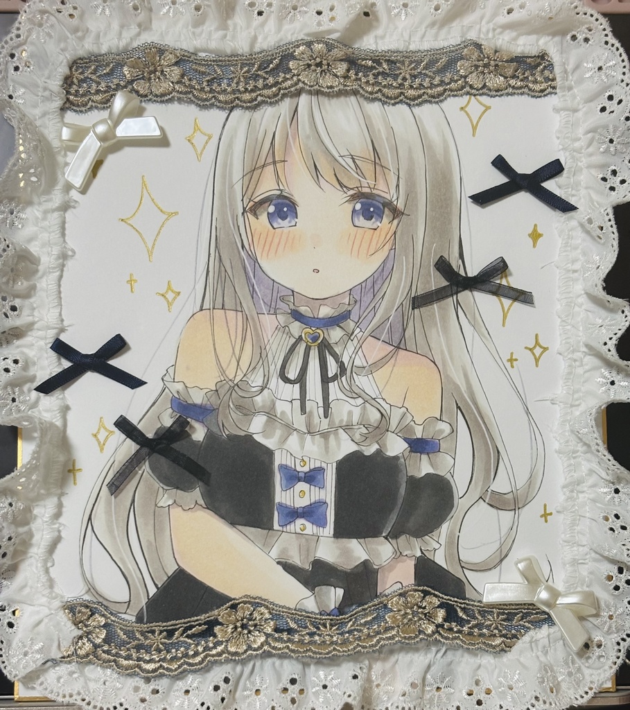 直筆色紙 オリジナル 女の子 中色紙