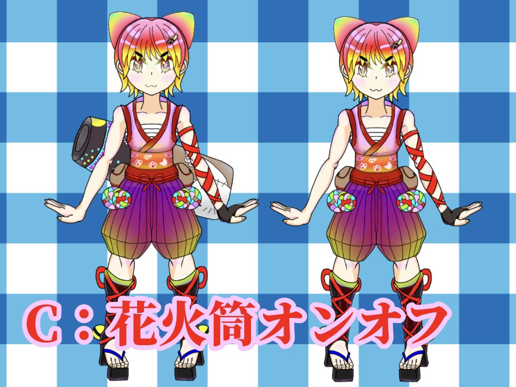 【Live2Ⅾモデル】シシガミヤブランド第一弾 猫花火師