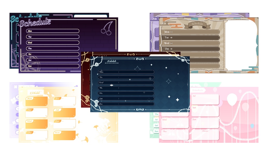 【緋千夜】無料!Vtuberスケジュール素材!