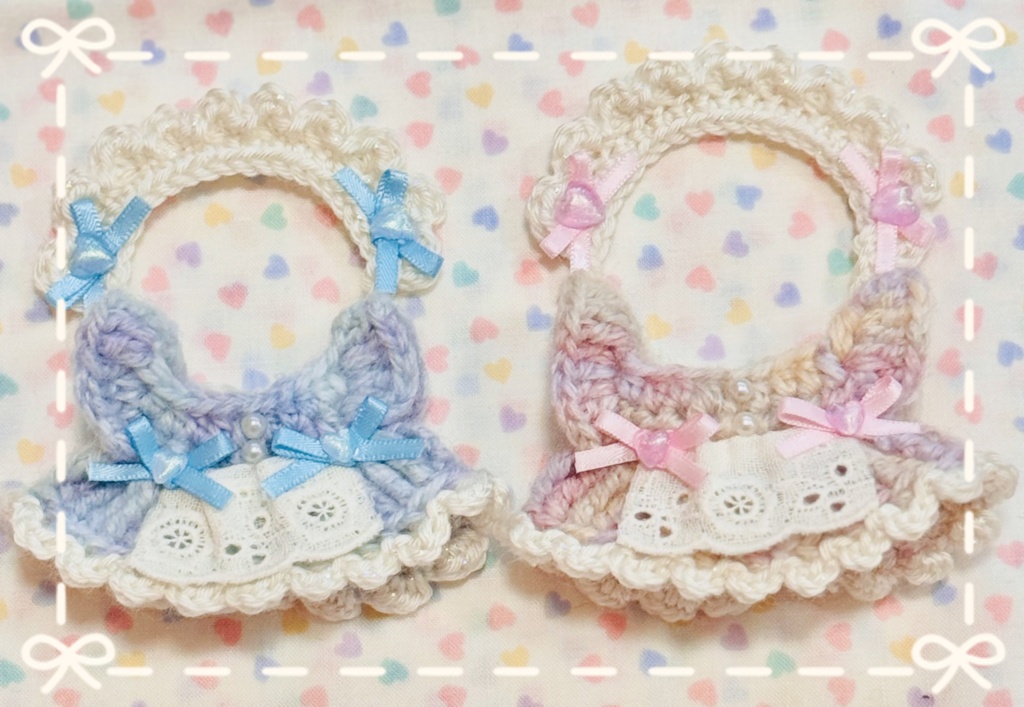 ハートのワンピースとヘッドドレス