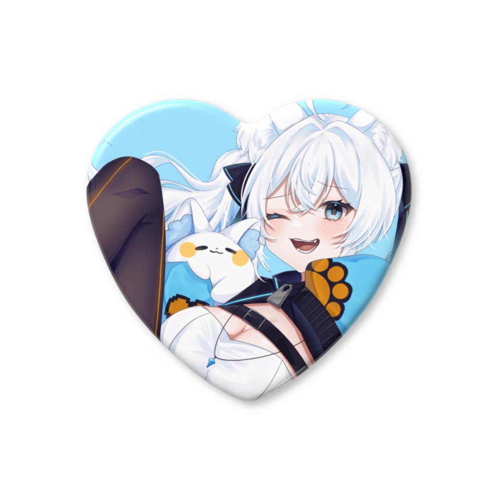 【ぎゅっと密着🩵】がむ&がむ友ハート缶バッジ【水色】