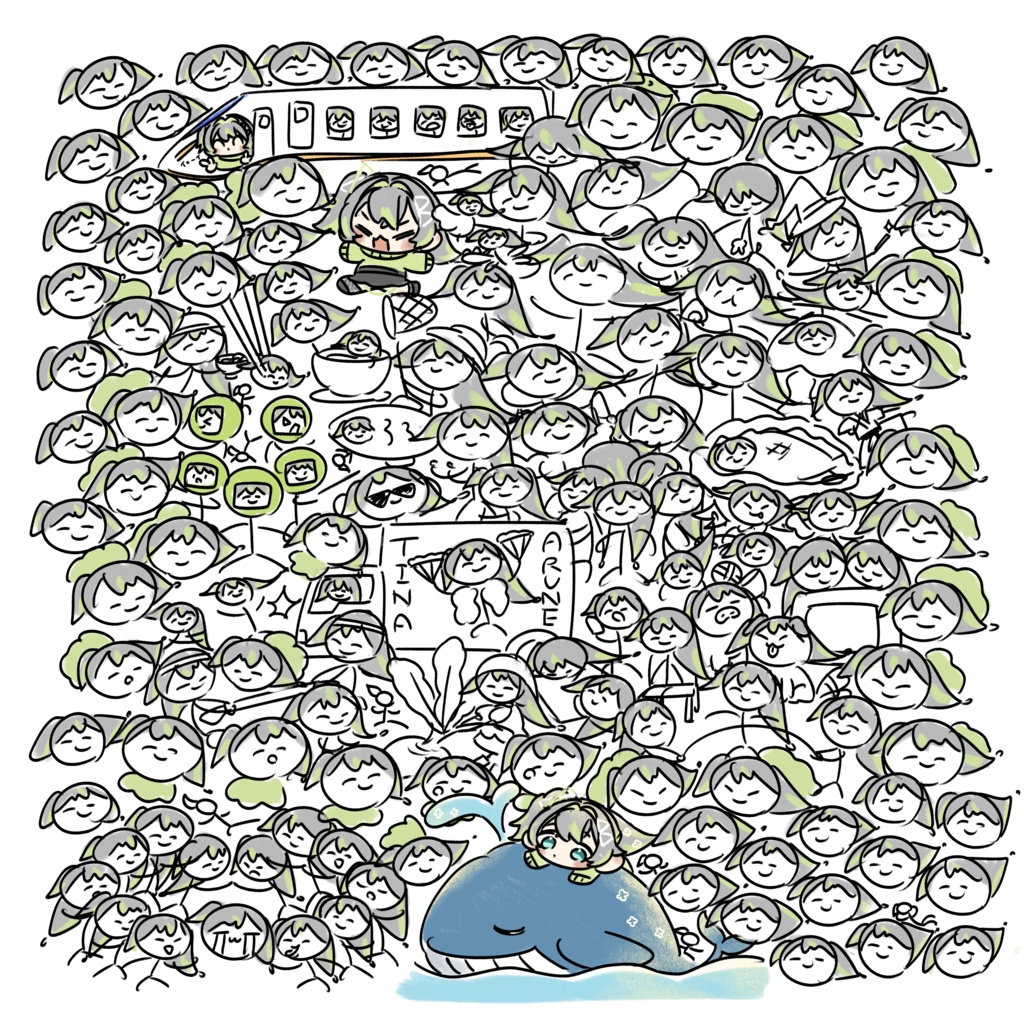 151匹あるねちゃんステッカー