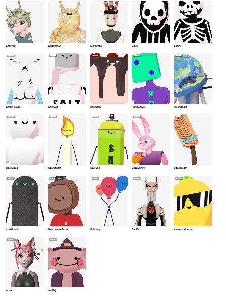 20以上のVRMモデル