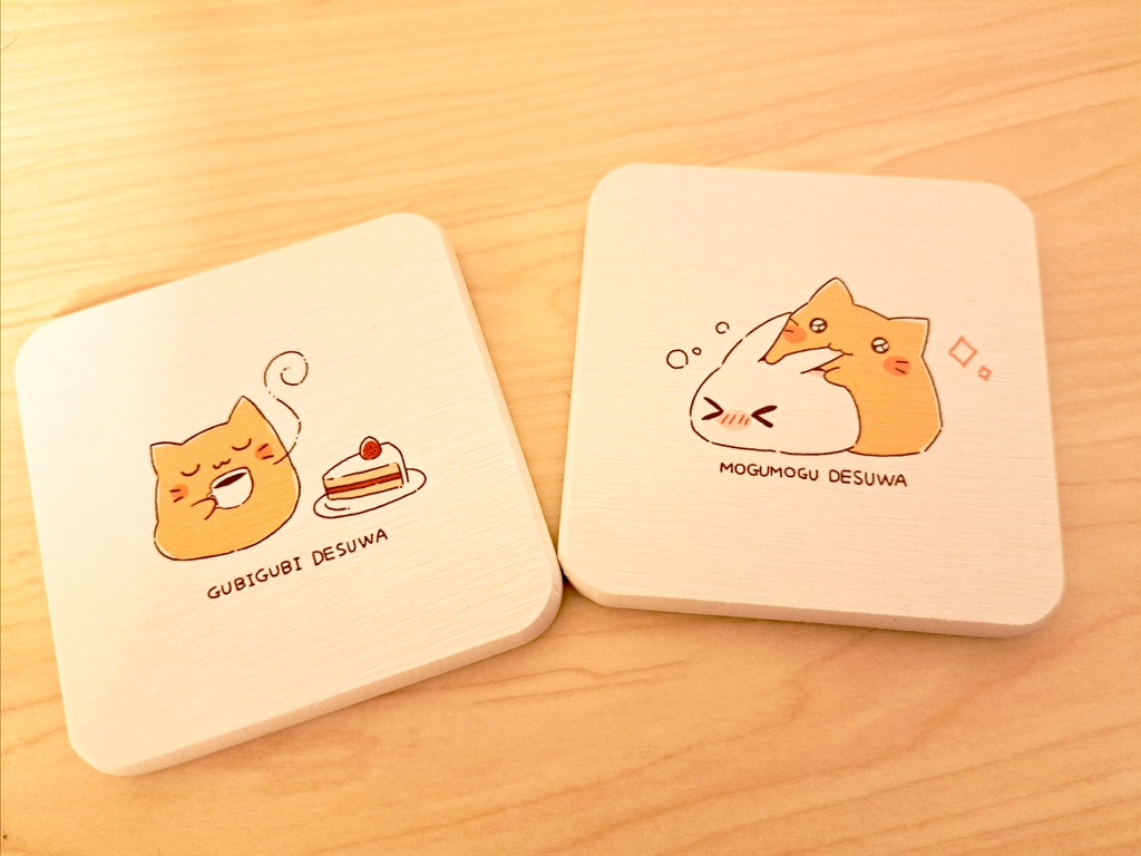 blobcat＆bunHD 珪藻土コースター