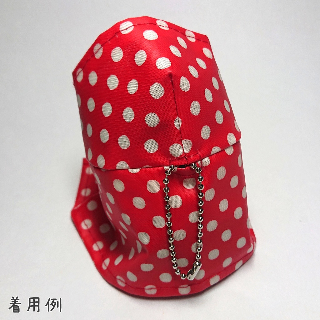 【完売】もちもちマスコット用 赤白ドットのレインコート・レインブーツセット