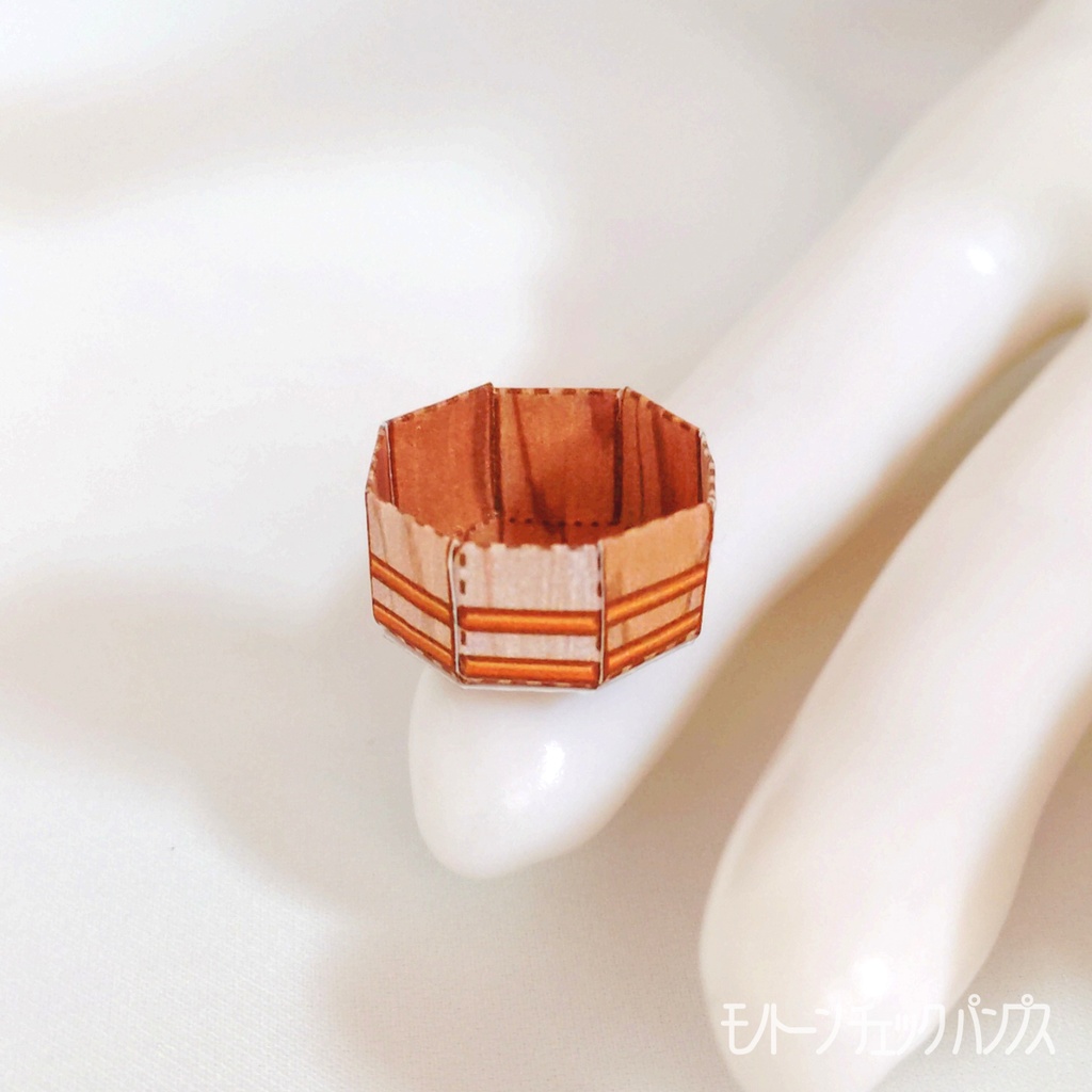 【無料】ミニチュア風呂桶・お櫃 ペーパークラフト