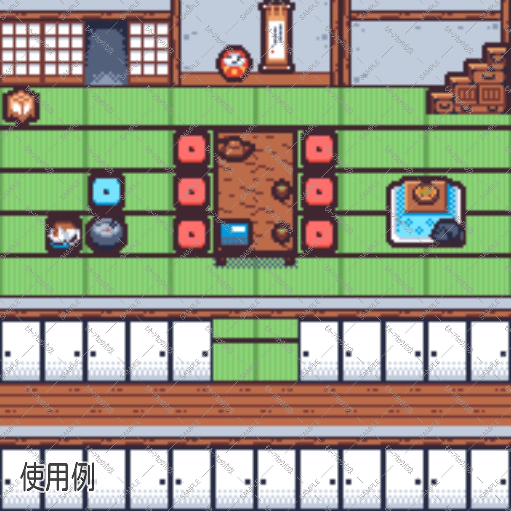 【基本無料】ツクセカ用 和風内装ドット素材 16x16