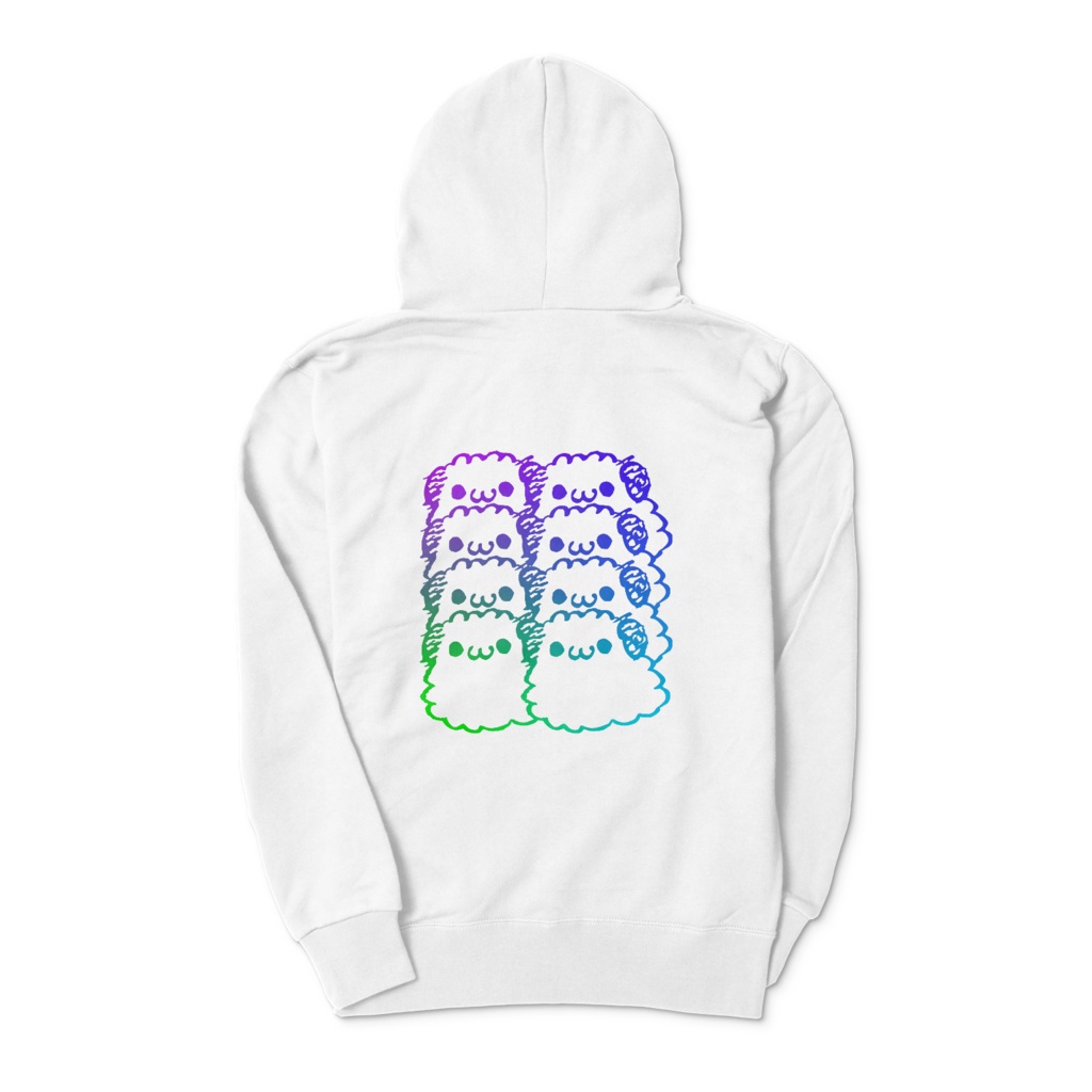 もこもこぱむパーカー白