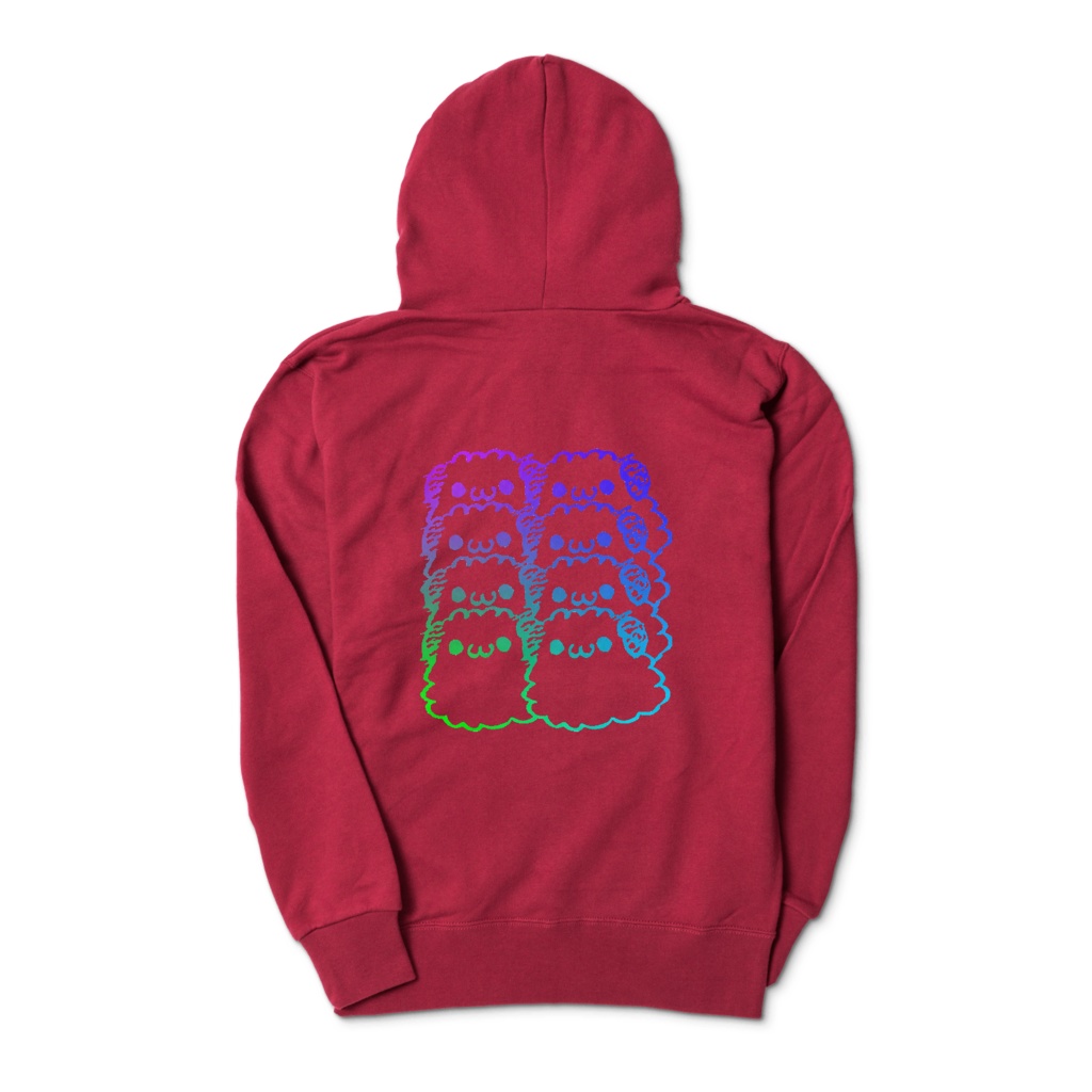 もこもこぱむパーカー赤