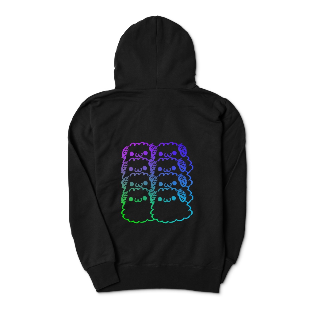 すやすやぱむジップパーカー黒