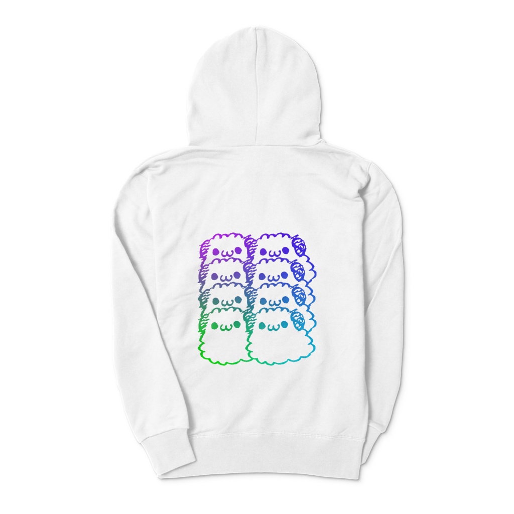 すやすやぱむジップパーカー白