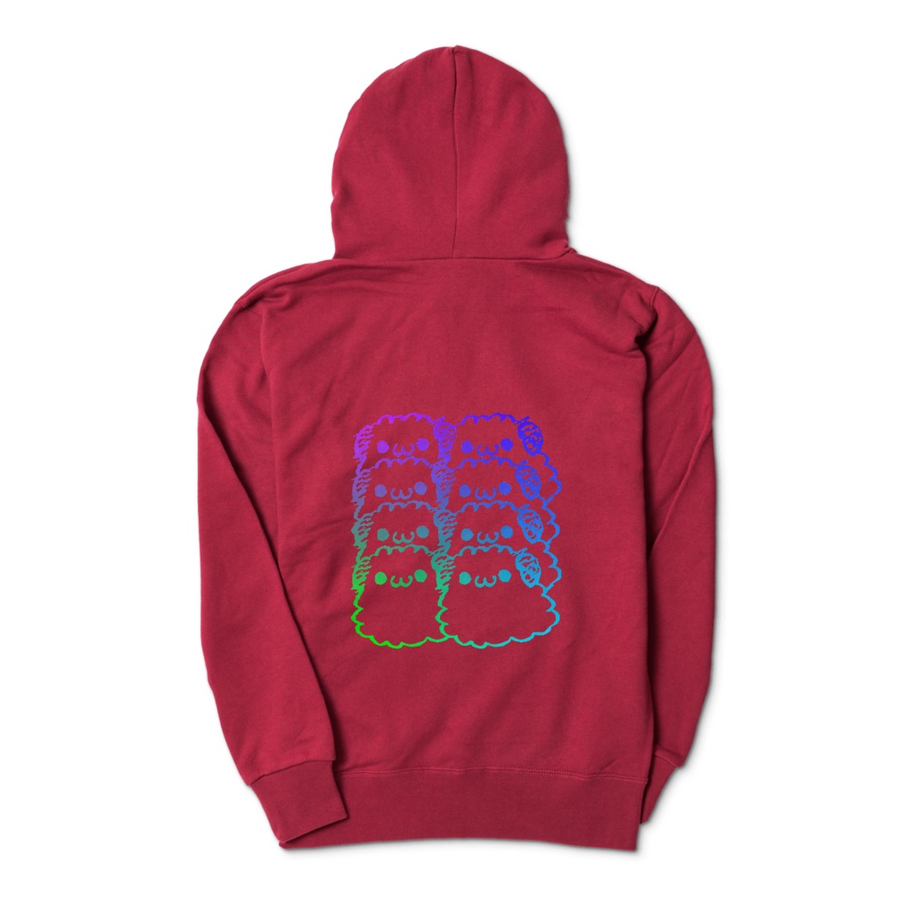 すやすやぱむジップパーカー赤