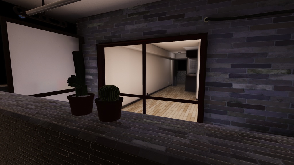 ワンルームアパートA1 2種のドア開閉ギミックつき /ApartmentCell A1 with door gimmicks