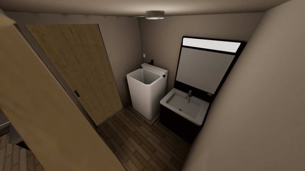 ワンルームアパートA1 2種のドア開閉ギミックつき /ApartmentCell A1 with door gimmicks